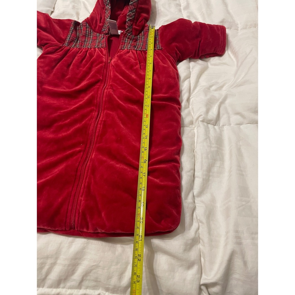 VTH Ralph Lauren Baby 1st Christmas Plaid Bunting Bag Hood Sleeper 0-6M Holiday - Picture 5 of 12